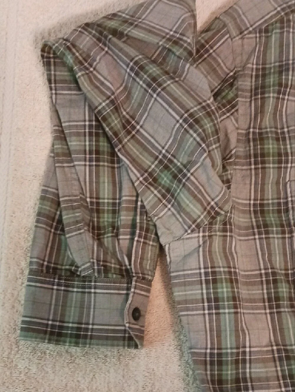 Banana Republic Men's Plaid Button-Down Shirt - Gray & Tan